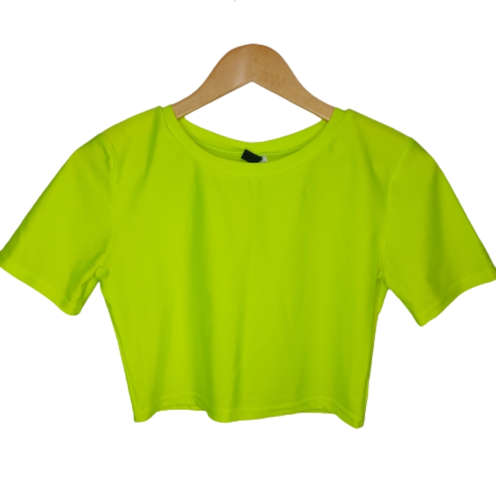 JNK Neon Short Sleeve Workout Crop Top